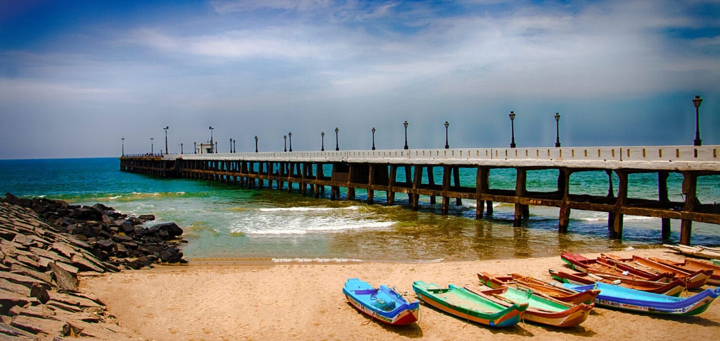 Pondicherry pier view in kfjksummer